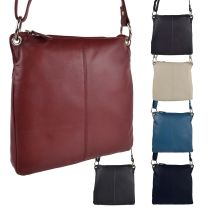 Ladies Soft Medium Leather Shoulder Cross Body Bag by Blousey Brown Classic Handbag