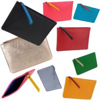 Prime Hide Ladies Leather Zipped Pouch Clutch