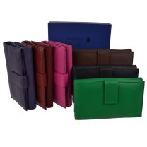 Ladies Classic LEATHER Medium Purse/Wallet by Hansson Nordic Blue Gift Box