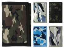 RED X Mens Boys Camouflage Canvas Wallet Tri-Fold Camo Slim Teens