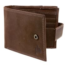 Mens Top Quality Tabbed Oiled Leather Hunter Wallet by Prime Hide Coin Pocket