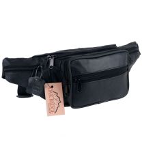 Oakridge Leather Mens 6 Pocket Bumbag/Fanny Pack-Black