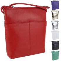 ili New York Womens Leather Midi Sac Crossbody Bag RFID Protected