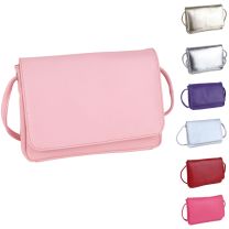 ili New York Womens Leather Cross Body Bag Clutch RFID Protected